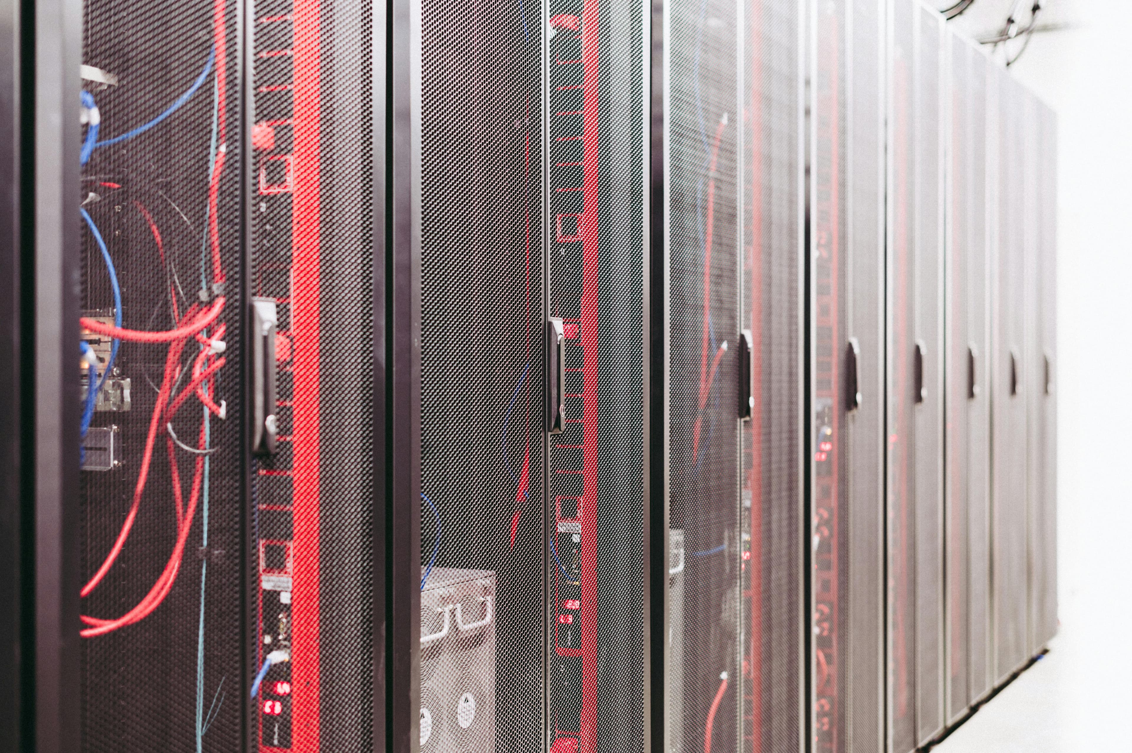 Server racks with dense cabling in a data center